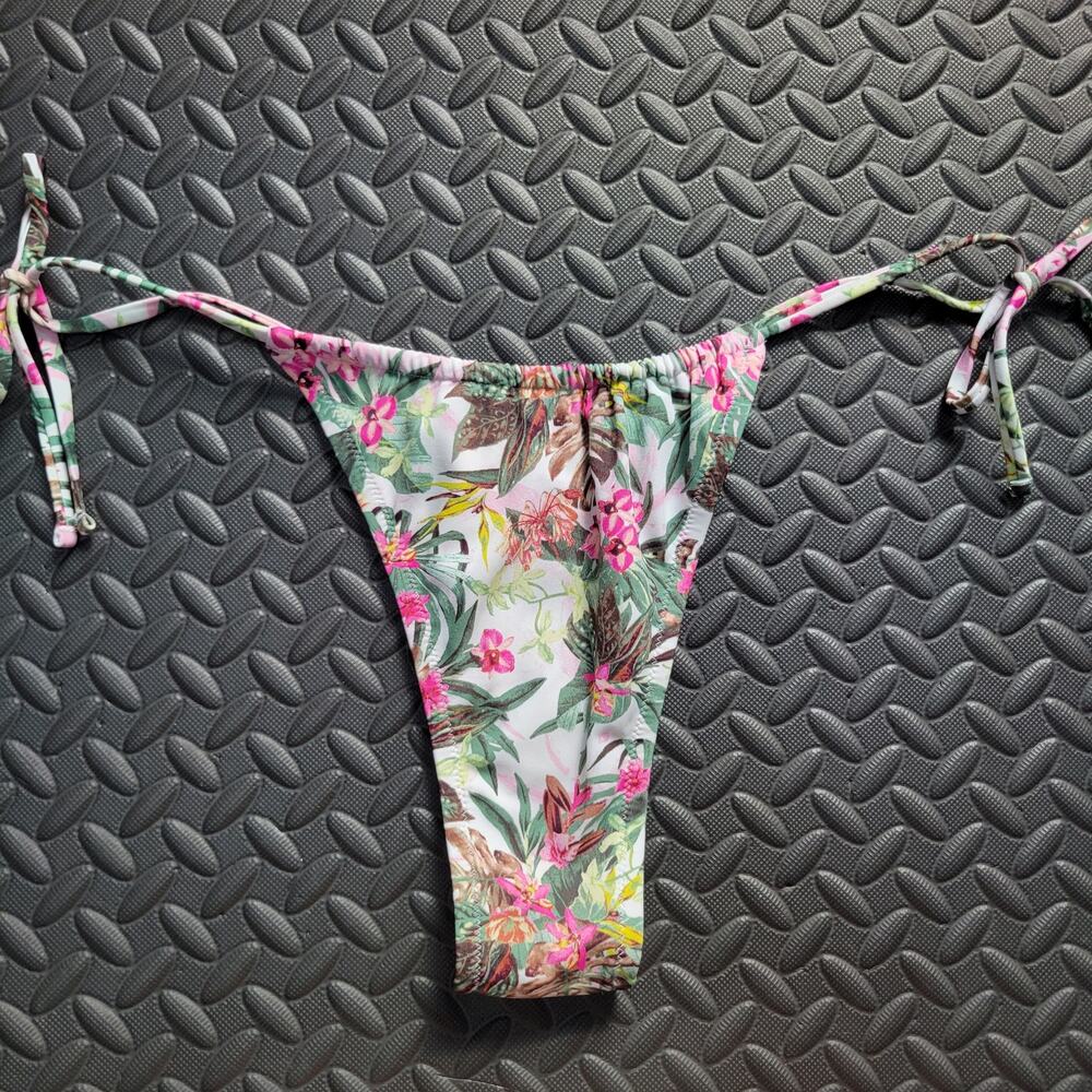 Victoria’s Secret Tropical Floral String Bikini Bottoms XL Resortwear Summer